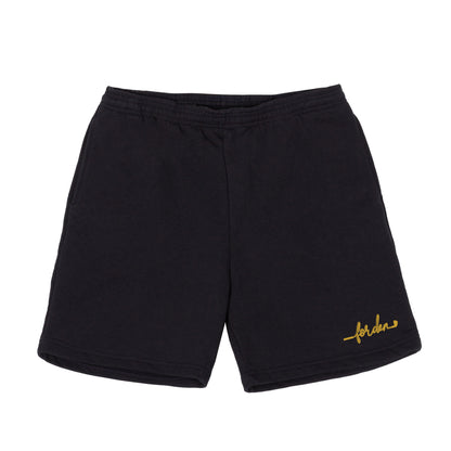 Black/Gold Script Sweat Short