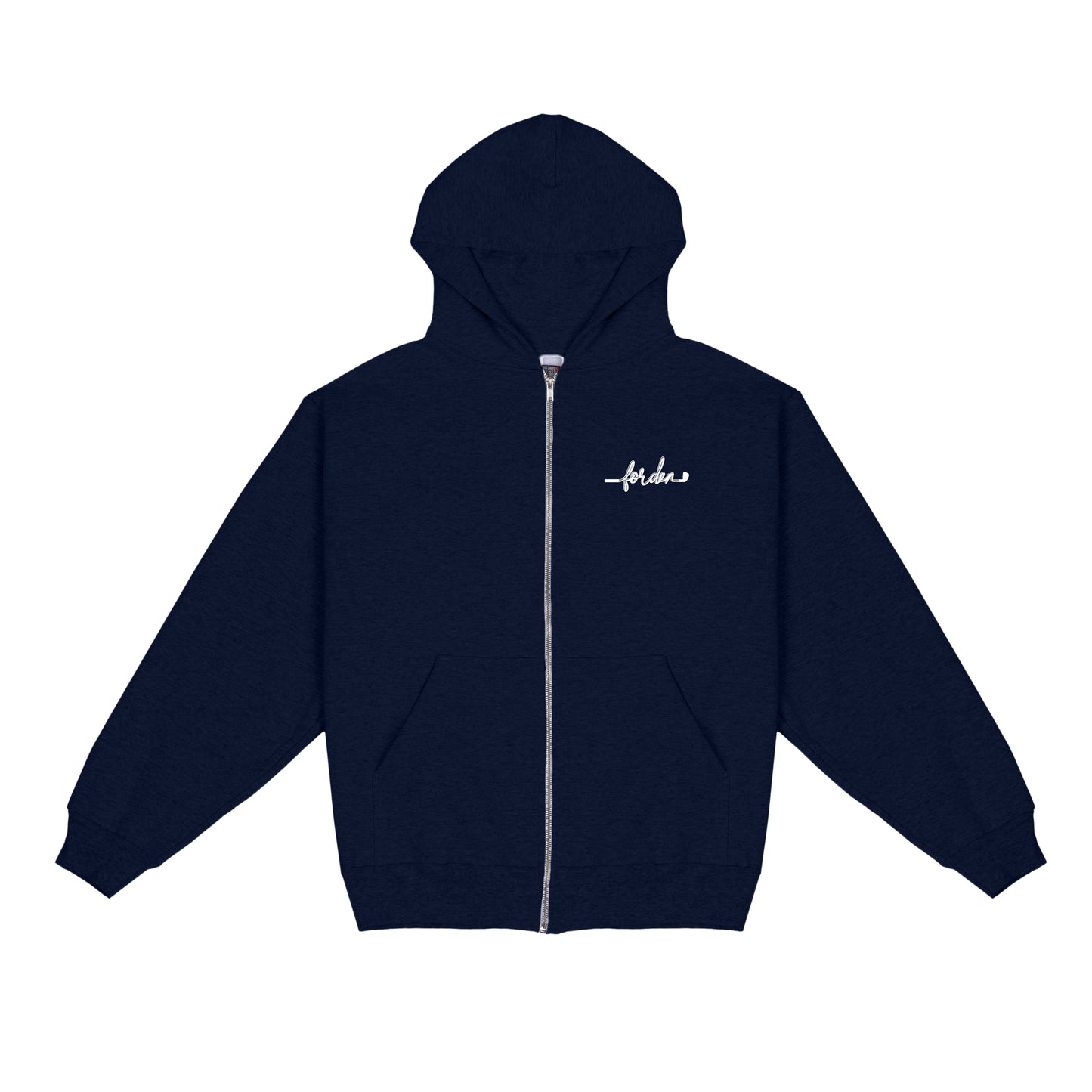 Navy Script Zip Up