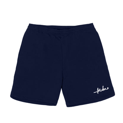 Navy Script Sweat Short